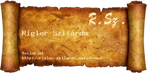 Rigler Szilárda névjegykártya